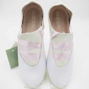 RARE Adidas Ballet Fu Low White Light Pink Ribbon Size 9 2012